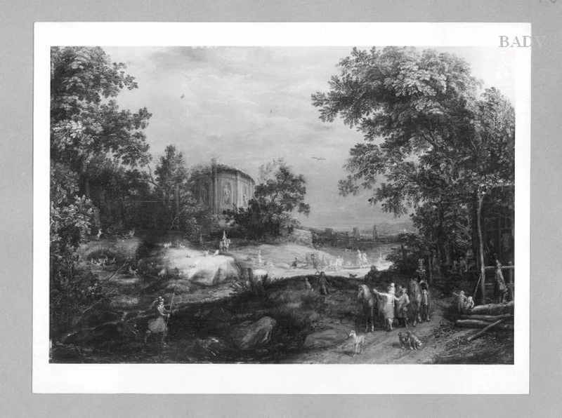 Paesaggio con un antico tempio rotondo - Führermuseum